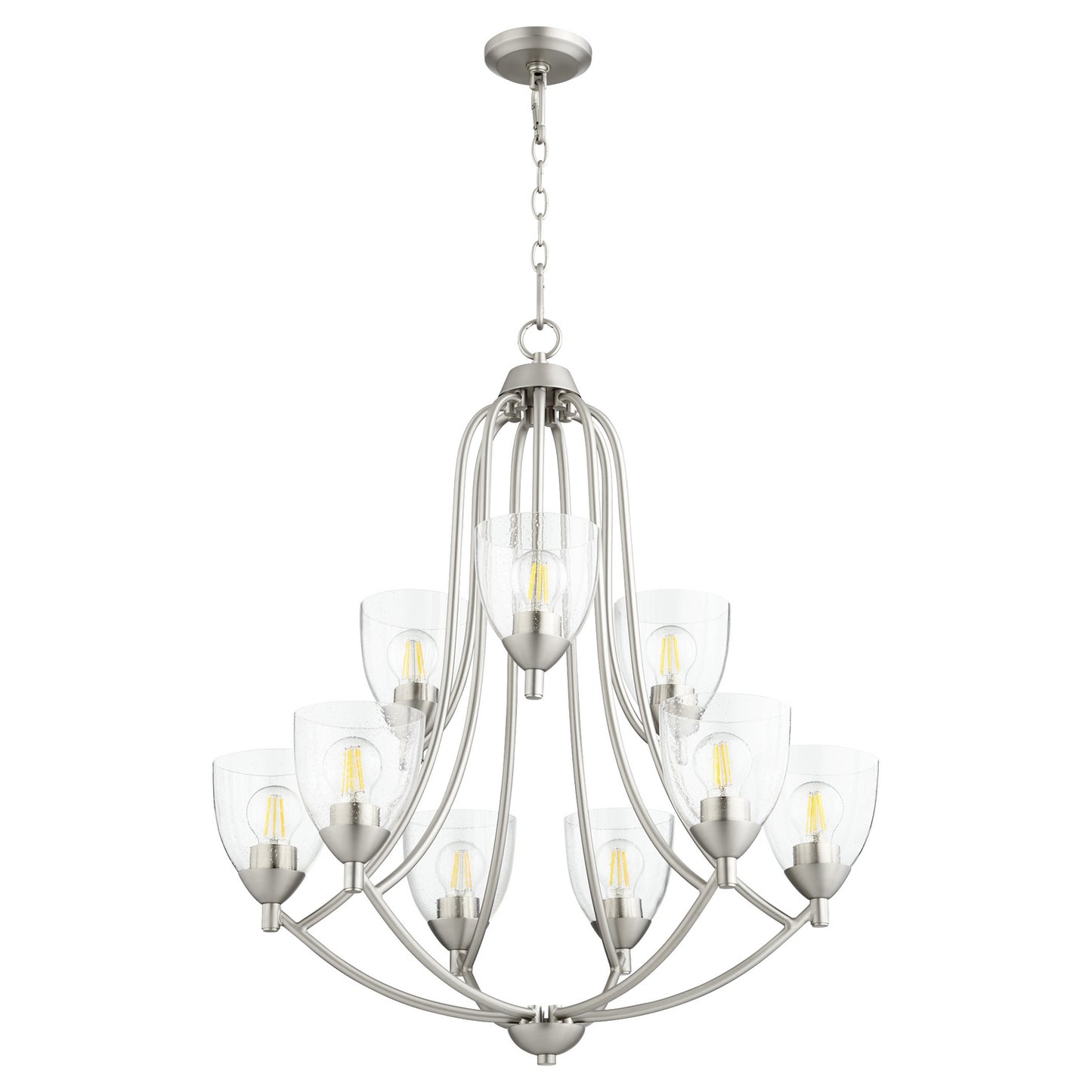 Quorum - 6069-9-265 - Nine Light Chandelier - Barkley - Satin Nickel w/ Clear/Seeded