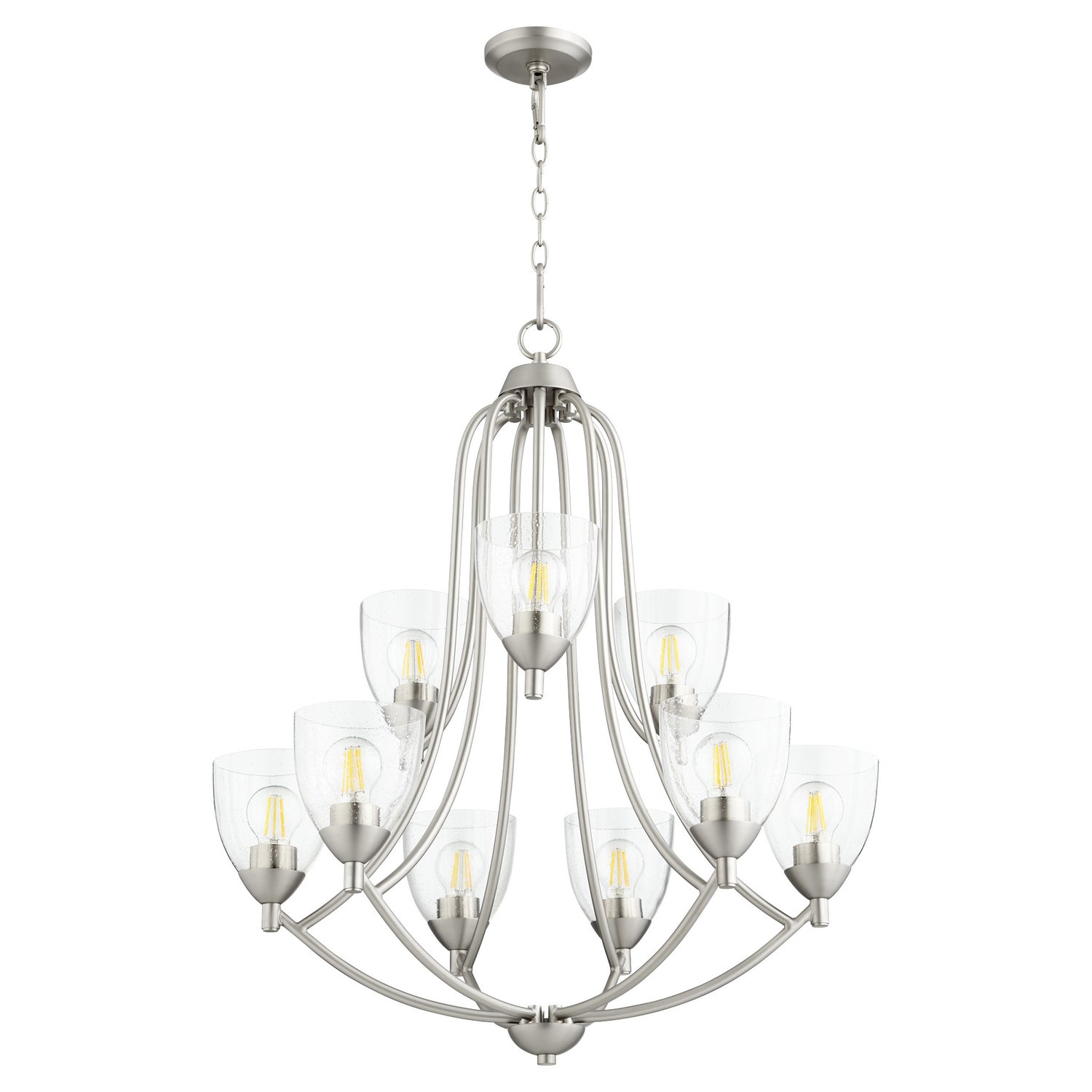 Quorum - 6069-9-265 - Nine Light Chandelier - Barkley - Satin Nickel w/ Clear/Seeded