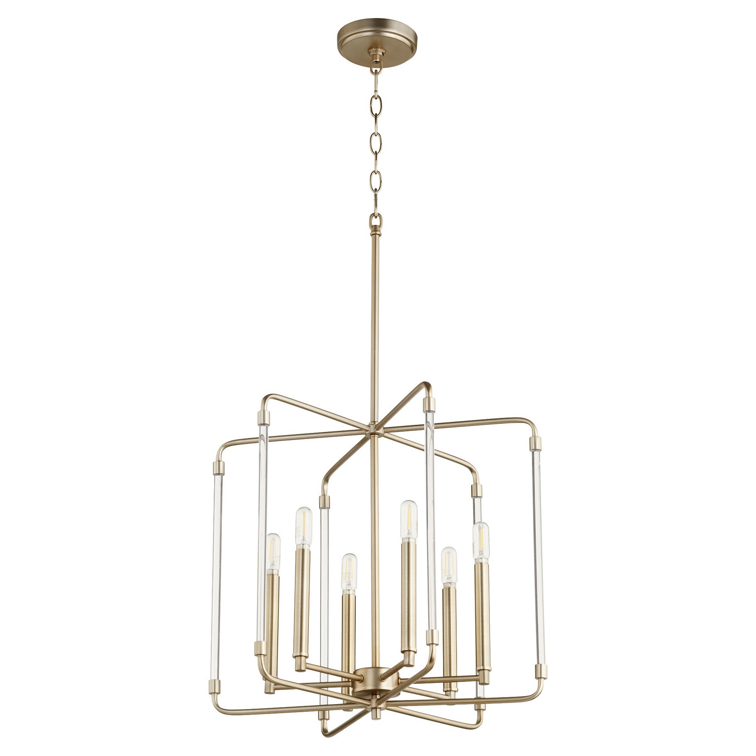 Quorum - 6114-6-80 - Six Light Pendant - Optic - Aged Brass