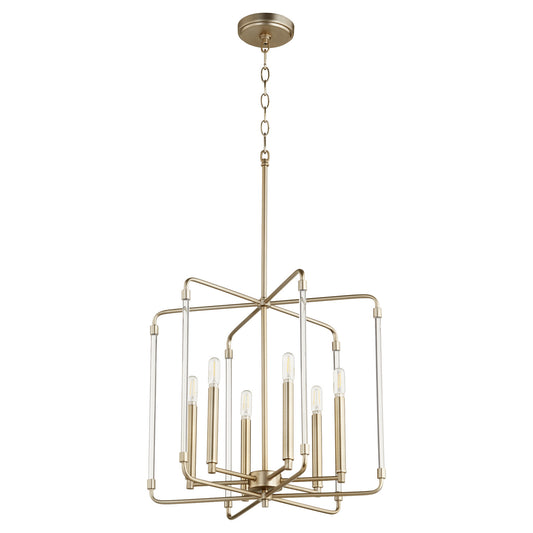 Quorum - 6114-6-80 - Six Light Pendant - Optic - Aged Brass