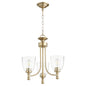 Quorum - 6122-3-280 - Three Light Chandelier - Rossington - Aged Brass w/ Clear/Seeded