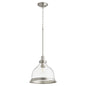 Quorum - 6193-12-65 - One Light Pendant - Ring Lighting Series - Satin Nickel w/ Clear/Seeded