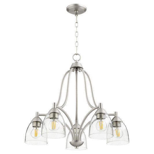 Quorum - 6369-5-265 - Five Light Chandelier - Barkley - Satin Nickel w/ Clear/Seeded