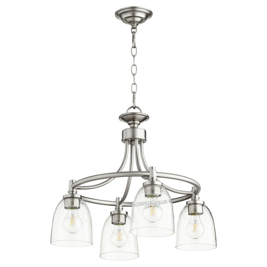 Quorum - 6422-4-265 - Four Light Chandelier - Rossington - Satin Nickel w/ Clear/Seeded