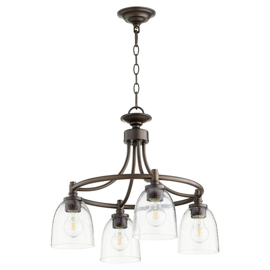 Quorum - 6422-4-286 - Four Light Chandelier - Rossington - Oiled Bronze w/ Clear/Seeded