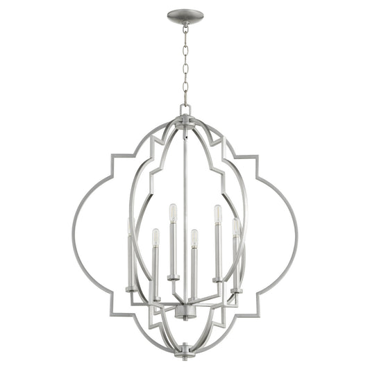 Quorum - 6842-6-64 - Six Light Pendant - Dublin - Classic Nickel