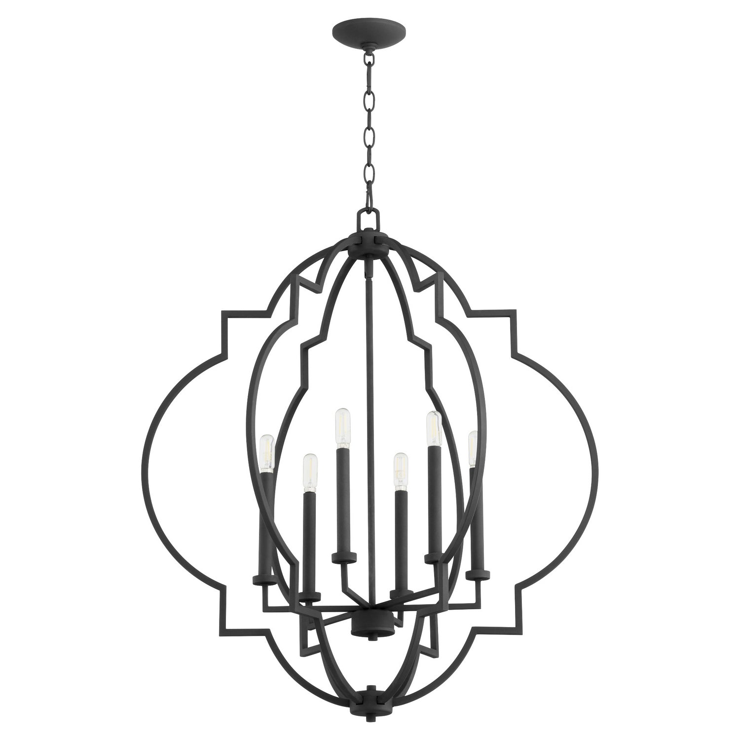 Quorum - 6842-6-69 - Six Light Pendant - Dublin - Textured Black