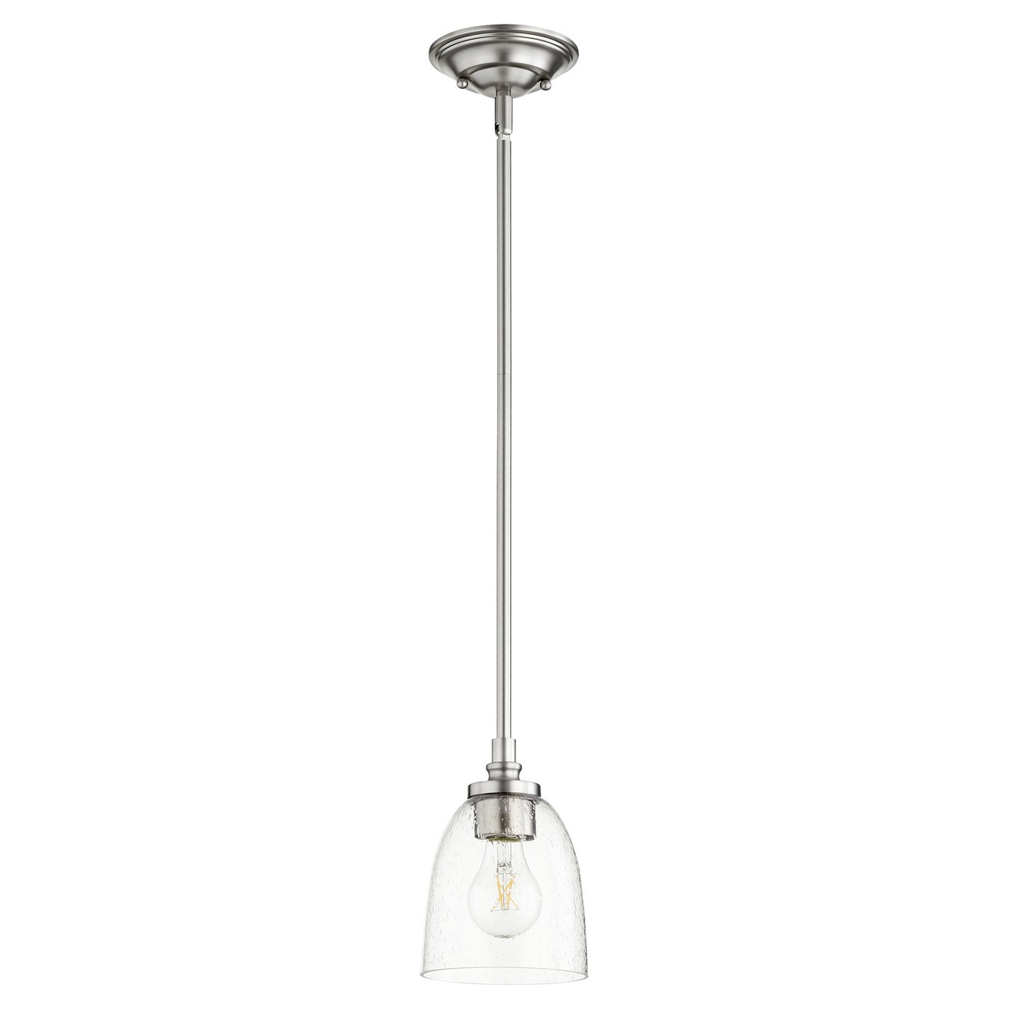 Quorum - 3122-265 - One Light Pendant - Rossington - Satin Nickel w/ Clear/Seeded