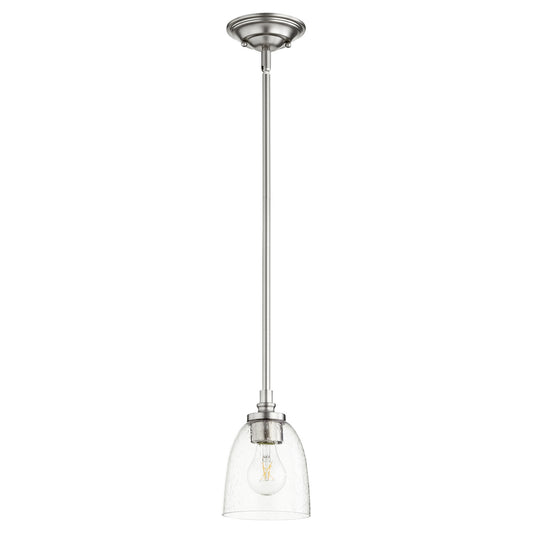 Quorum - 3122-265 - One Light Pendant - Rossington - Satin Nickel w/ Clear/Seeded