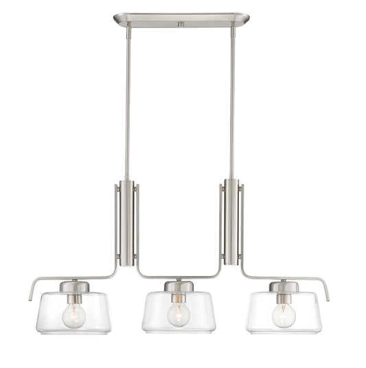 Designers Fountain - 96238-SP - Three Light Island Pendant - Riley - Satin Platinum