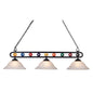 ELK Home - BIS9300 - Three Light Linear Chandelier - Billiard Motif - Matte Black