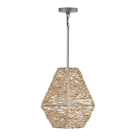 Capital Lighting - 335213NY - One Light Pendant - Finley - Natural Jute and Grey