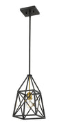 Z-Lite - 447MP-MB-OBR - One Light Pendant - Trestle - Matte Black / Olde Brass