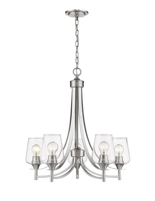 Z-Lite - 473-5BN - Five Light Chandelier - Joliet - Brushed Nickel