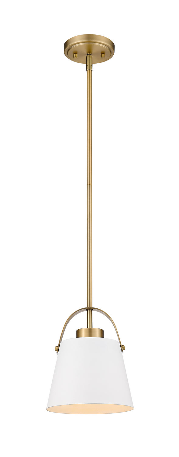 Z-Lite - 726MP-MW+HBR - One Light Pendant - Z-Studio - Matte White / Heritage Brass