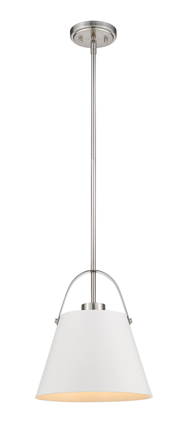 Z-Lite - 726P-MW+BN - One Light Pendant - Z-Studio - Matte White / Brushed Nickel