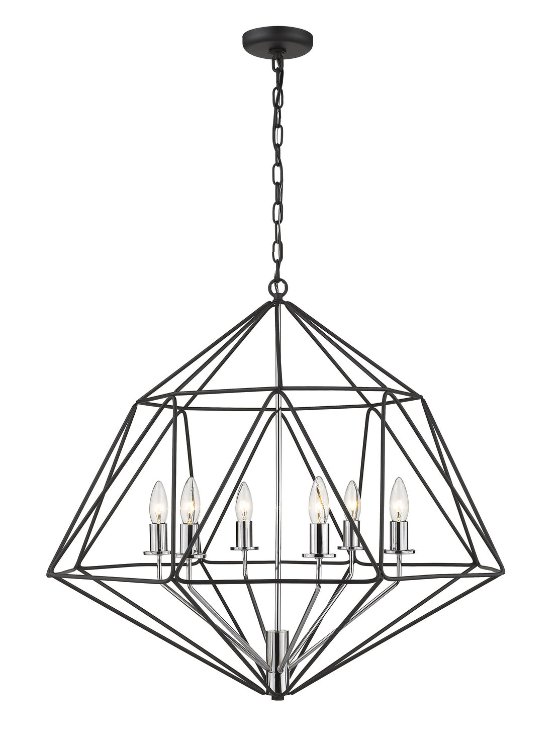 Z-Lite - 918-30MB-CH - Six Light Chandelier - Geo - Matte Black / Chrome