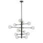 DVI Lighting - DVP20849SN+GR-CL - 12 Light Foyer Pendant - Ocean Drive - Satin Nickel And Graphite With Clear Glass