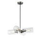 DVI Lighting - DVP24705SN+GR-CL - Four Light Pendant - Barker - Satin Nickel And Graphite With Clear Glass