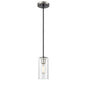 DVI Lighting - DVP24721SN+GR-CL - One Light Mini-Pendant - Barker - Satin Nickel And Graphite With Clear Glass