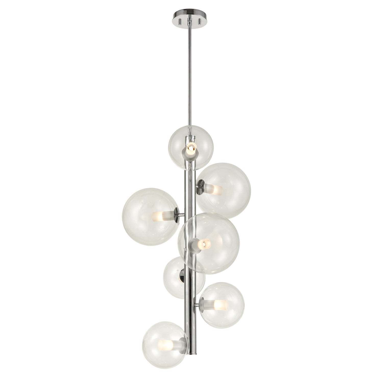 DVI Lighting - DVP27049CH-CL - Seven Light Foyer Pendant - Courcelette - Chrome With Clear Glass