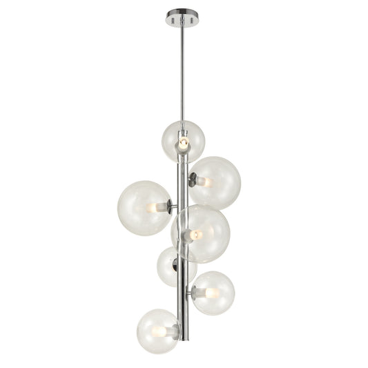 DVI Lighting - DVP27049CH-CL - Seven Light Foyer Pendant - Courcelette - Chrome With Clear Glass
