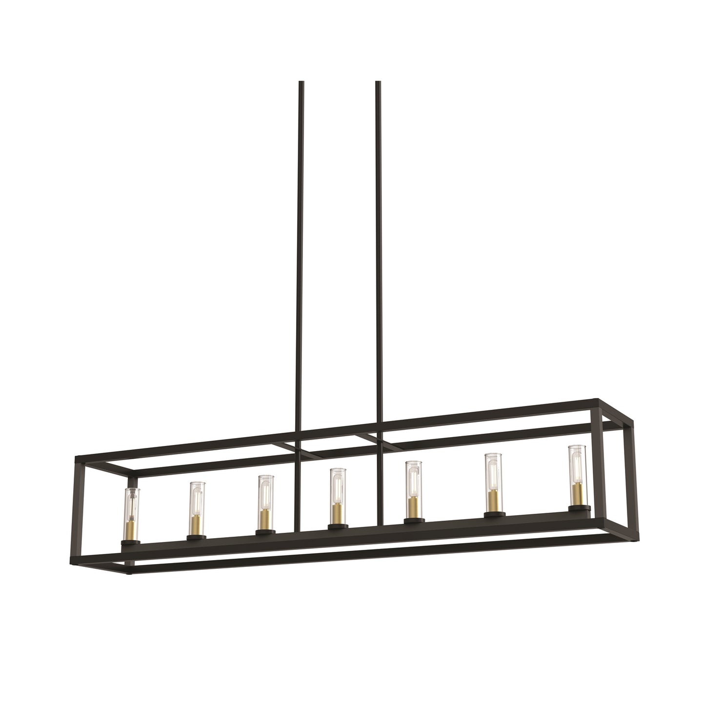 DVI Lighting - DVP28104MF/GR-CL - Seven Light Linear Pendant - Sambre - Multiple Finishes And Graphite With Clear Glass
