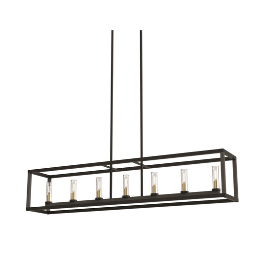 DVI Lighting - DVP28104MF/GR-CL - Seven Light Linear Pendant - Sambre - Multiple Finishes And Graphite With Clear Glass