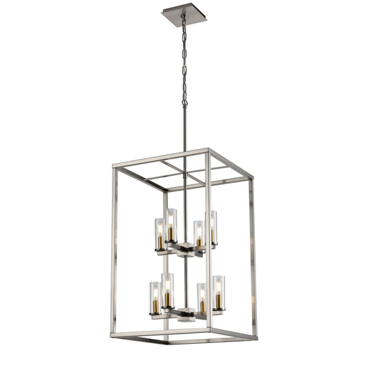 DVI Lighting - DVP28148MF+BN-CL - Eight Light Foyer Pendant - Sambre - Multiple Finishes And Graphite With Clear Glass