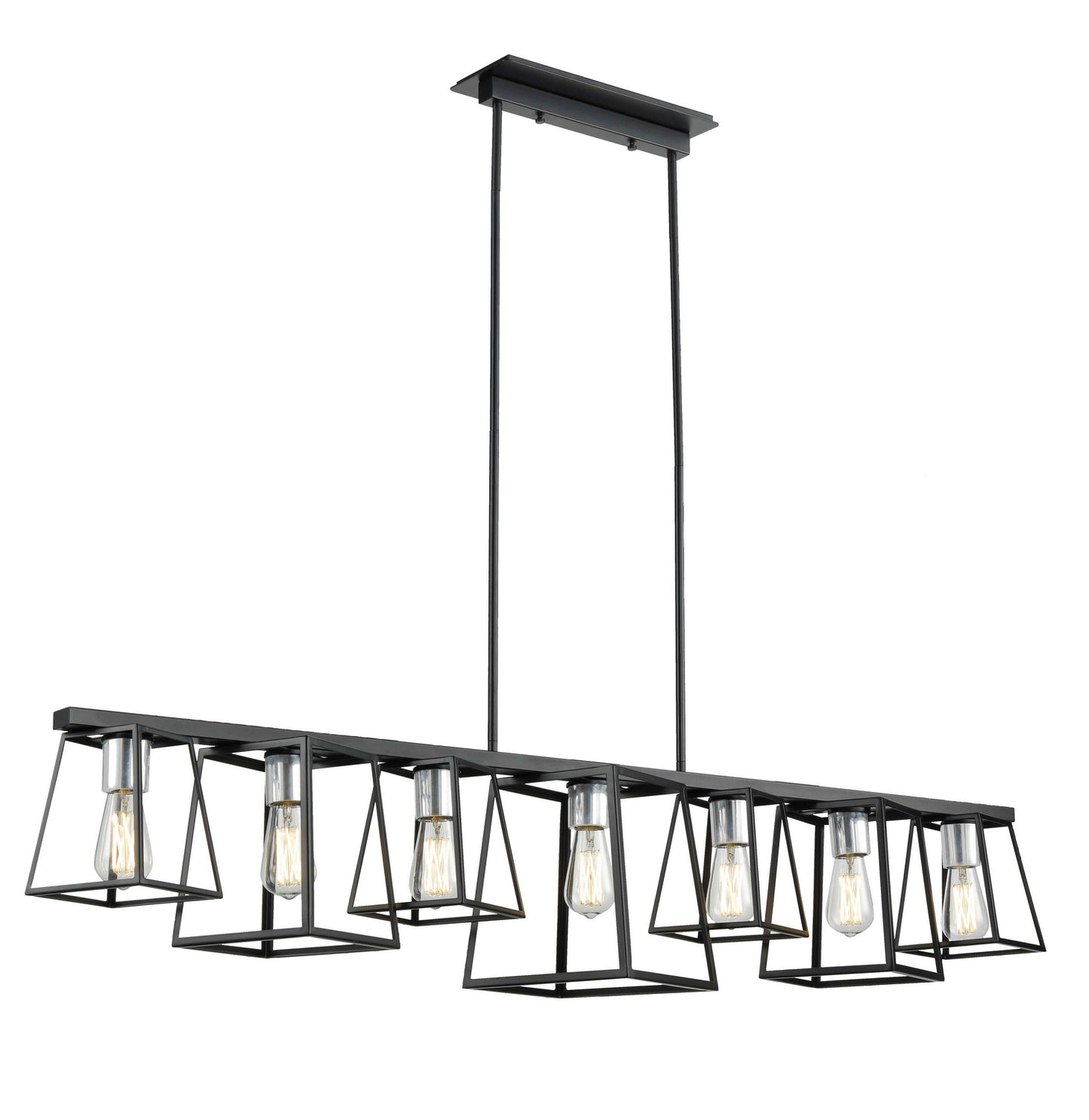 DVI Lighting - DVP29041BN+GR - Seven Light Linear Pendant - Cape Breton - Buffed Nickel And Graphite