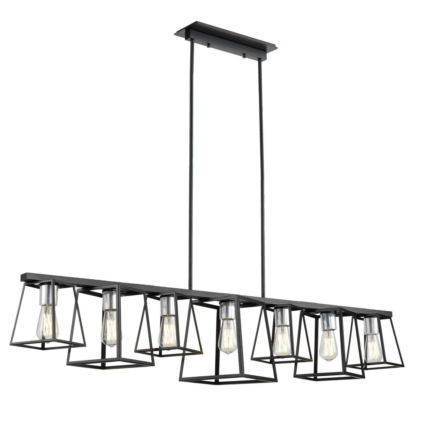 DVI Lighting - DVP29041BN+GR - Seven Light Linear Pendant - Cape Breton - Buffed Nickel And Graphite