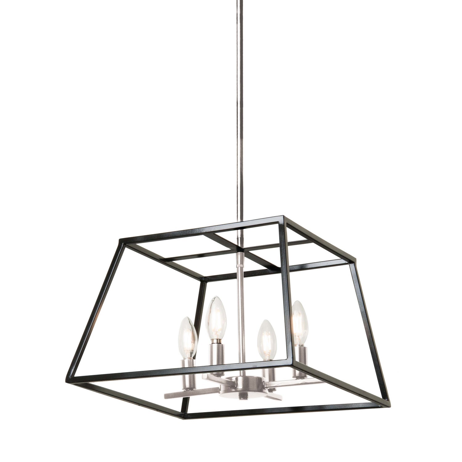 DVI Lighting - DVP30006SN+GR - Four Light Pendant - Laurentian - Satin Nickel And Graphite