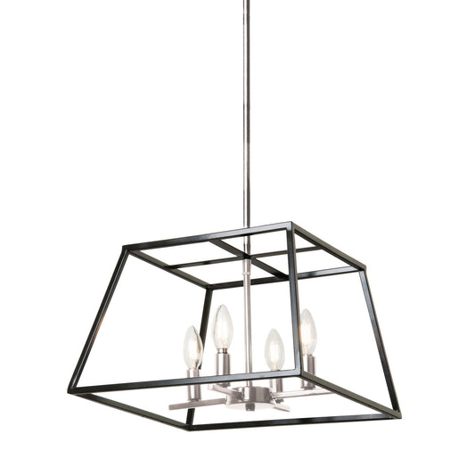 DVI Lighting - DVP30006SN+GR - Four Light Pendant - Laurentian - Satin Nickel And Graphite