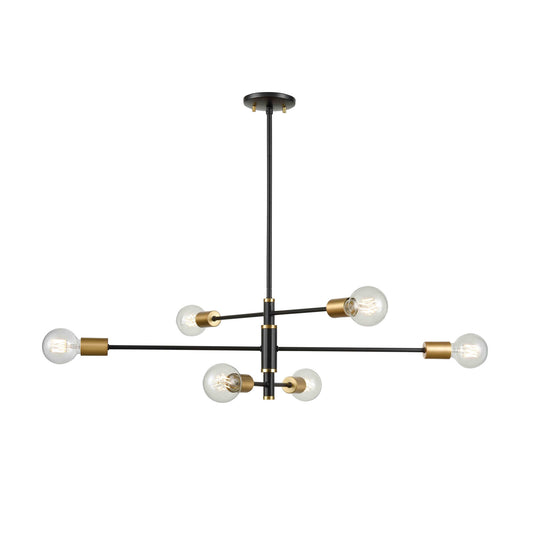 DVI Lighting - DVP41102BR+GR - Six Light Pendant - Lake Loft - Brass And Graphite