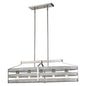 DVI Lighting - DVP41802BN+BIW - Five Light Linear Pendant - Fort Garry - Buffed Nickel And Birchwood On Metal