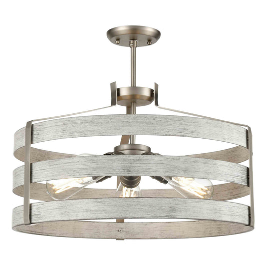 DVI Lighting - DVP41808BN+BIW - Five Light Pendant - Fort Garry - Buffed Nickel And Birchwood On Metal