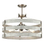 DVI Lighting - DVP41808BN+BIW - Five Light Pendant - Fort Garry - Buffed Nickel And Birchwood On Metal