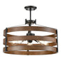 DVI Lighting - DVP41808GR+IW - Five Light Pendant - Fort Garry - Graphite And Ironwood On Metal