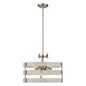 DVI Lighting - DVP41820BN+BIW - Three Light Pendant - Fort Garry - Buffed Nickel And Birchwood On Metal