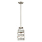 DVI Lighting - DVP41821BN+BIW - One Light Mini-Pendant - Fort Garry - Buffed Nickel And Birchwood On Metal
