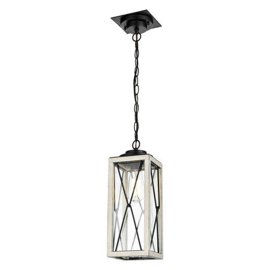 DVI Lighting - DVP43375BK+BIW-CL - One Light Outdoor Pendant - County Fair Outdoor - Black And Birchwood On Metal
