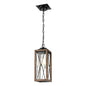 DVI Lighting - DVP43375BK+IW-CL - One Light Outdoor Pendant - County Fair Outdoor - Black And Ironwood On Metal