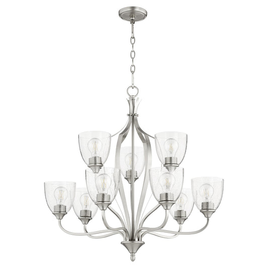 Quorum - 6127-9-265 - Nine Light Chandelier - Jardin - Satin Nickel w/ Clear/Seeded