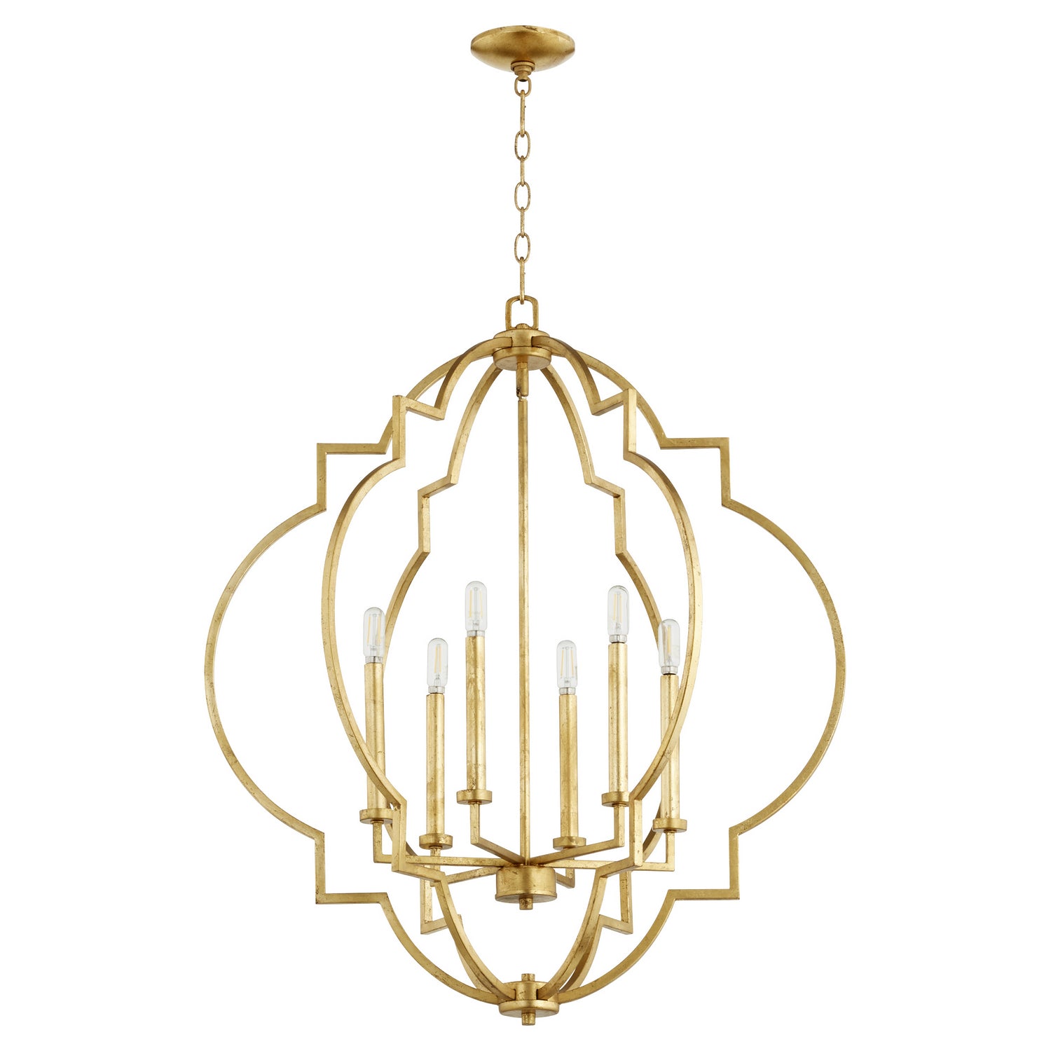 Quorum - 6842-6-74 - Six Light Pendant - Dublin - Gold Leaf