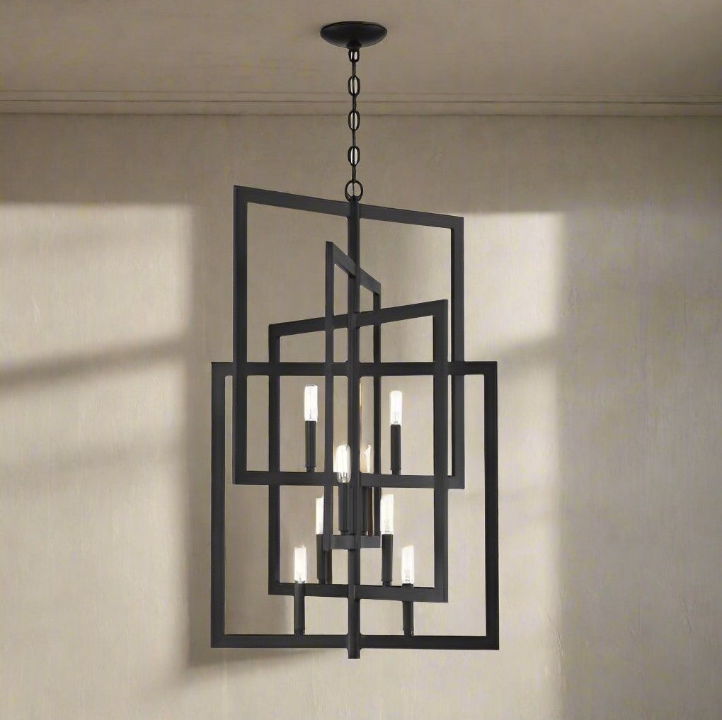 Portrait Eight Light Foyer Pendant in Espresso