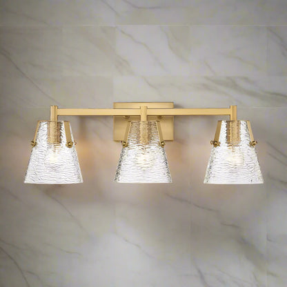 Analia Three Light Vanity in Modern Gold