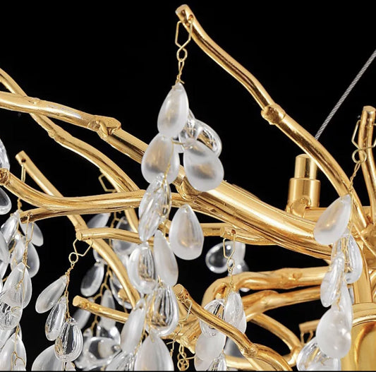 Nordic Lumens Gold Branch Chandelier 12lt