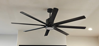 Windpeak 72" Black Ceiling Fan with Light Kit